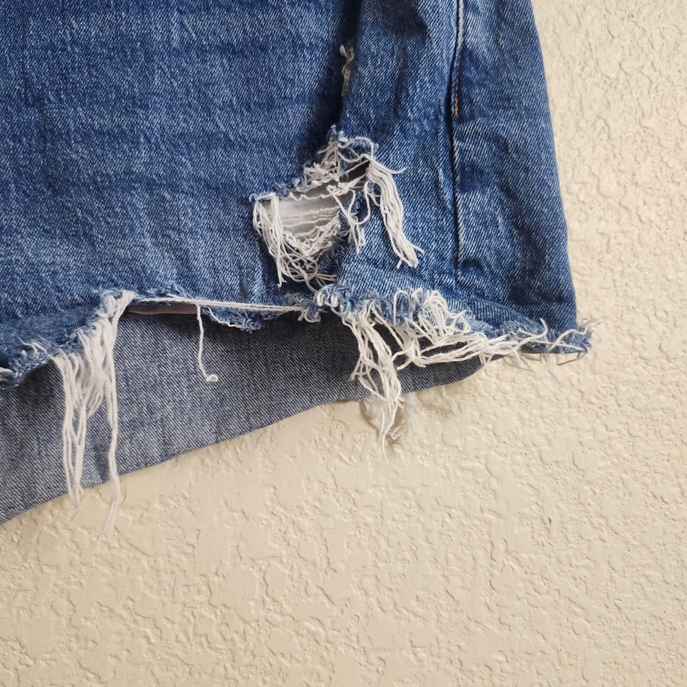 Abercrombie Fitch Size 34 / 18 The Mom Short High Rise Distressed Denim Jeans‎ - Picture 6 of 15
